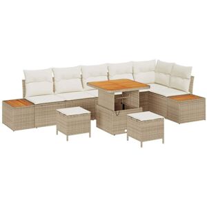 Vidaxl - Garden Sofa Set with Cushion 9 pcs Beige Poly rattan Vidaxl - Garden Sofa Set with Cushion 9 pcs Beige Poly rattan