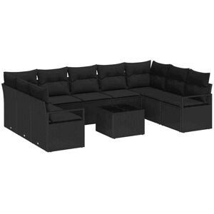 Vidaxl - Garden Sofa Set 10 pcs Black Poly Rattan, Powder-Coated Steel Vidaxl - Garden Sofa Set 10 pcs Black Poly Rattan, Powder-Coated Steel