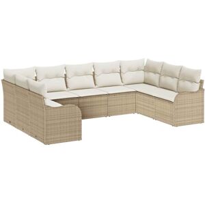 Vidaxl - Garden Sofa Set with Cushion 9 pcs Beige, white Poly rattan Vidaxl - Garden Sofa Set with Cushion 9 pcs Beige, white Poly rattan