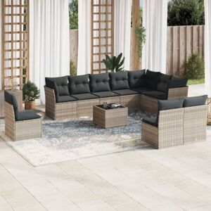 11 Piece Garden Sofa Set with Cushions Light Grey Poly Rattan Vidaxl 11 Piece Garden Sofa Set with Cushions Light Grey Poly Rattan Vidaxl