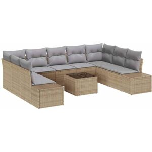 Garden Sofa Set 10 pcs Beige and light grey 289 x 209 x 85 cm Vidaxl Garden Sofa Set 10 pcs Beige and light grey 289 x 209 x 85 cm Vidaxl