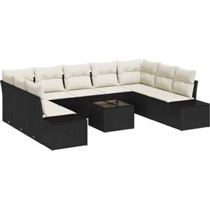 Vidaxl - Garden Sofa Set 10 pcs Black and cream 289 x 209 x 85 cm Vidaxl - Garden Sofa Set 10 pcs Black and cream 289 x 209 x 85 cm