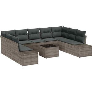 Vidaxl - Garden Sofa Set 10 pcs Grey 289 x 209 x 85 cm Poly rattan Vidaxl - Garden Sofa Set 10 pcs Grey 289 x 209 x 85 cm Poly rattan