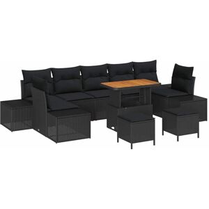 Garden Sofa Set with Cushion 10 pcs Black Poly rattan Vidaxl Garden Sofa Set with Cushion 10 pcs Black Poly rattan Vidaxl