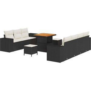 Vidaxl - Garden Sofa Set with Pillow 10 pcs Black, Cream 80 x 80 x 71 cm Vidaxl - Garden Sofa Set with Pillow 10 pcs Black, Cream 80 x 80 x 71 cm