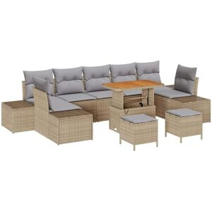 Garden Sofa Set with Cushion 10 pcs Beige Poly rattan Vidaxl Garden Sofa Set with Cushion 10 pcs Beige Poly rattan Vidaxl