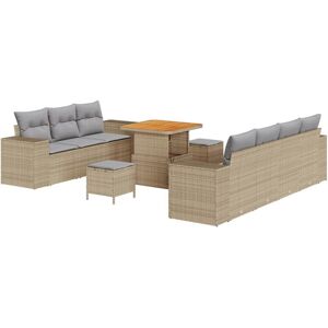 Vidaxl - Garden Sofa Set 10 pcs Beige, Light Grey 80 x 80 x 71 cm Vidaxl - Garden Sofa Set 10 pcs Beige, Light Grey 80 x 80 x 71 cm