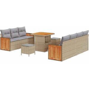 Garden Sofa Set with Cushion Manual 10 pcs Beige and light grey vidaXL Garden Sofa Set with Cushion Manual 10 pcs Beige and light grey vidaXL