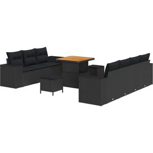 Vidaxl - Garden Sofa Set with Cushion 10 pcs Black 80 x 80 x 71 cm Vidaxl - Garden Sofa Set with Cushion 10 pcs Black 80 x 80 x 71 cm