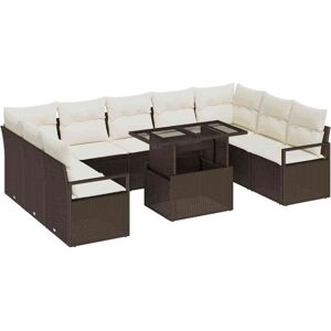 Vidaxl - Garden Sofa Set Manual 10 pcs Brown and cream 100 x 55 x 73 cm Vidaxl - Garden Sofa Set Manual 10 pcs Brown and cream 100 x 55 x 73 cm