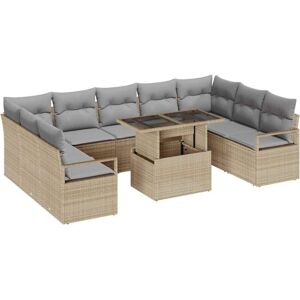 Vidaxl - Garden Sofa Set 10 pcs Beige and light grey 100 x 55 x 73 cm Vidaxl - Garden Sofa Set 10 pcs Beige and light grey 100 x 55 x 73 cm