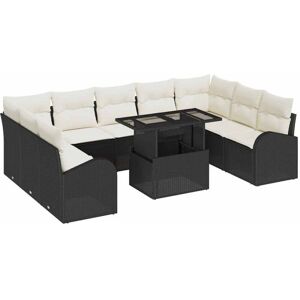 Garden Sofa Set with Cushion 10 pcs Black Poly rattan vidaXL Garden Sofa Set with Cushion 10 pcs Black Poly rattan vidaXL