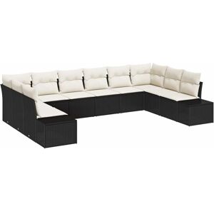 Vidaxl - Garden Sofa Set 10 pcs Black and cream 344 x 209 x 85 cm Vidaxl - Garden Sofa Set 10 pcs Black and cream 344 x 209 x 85 cm
