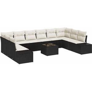 Vidaxl - Garden Sofa Set 11 pcs Black and cream 344 x 209 x 85 cm Vidaxl - Garden Sofa Set 11 pcs Black and cream 344 x 209 x 85 cm