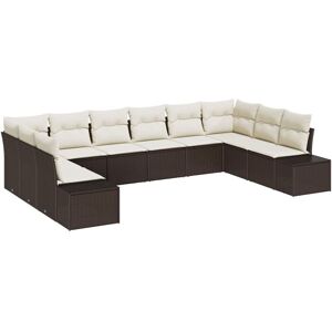 Vidaxl - Garden Sofa Set 10 pcs Brown and cream 344 x 209 x 85 cm Vidaxl - Garden Sofa Set 10 pcs Brown and cream 344 x 209 x 85 cm