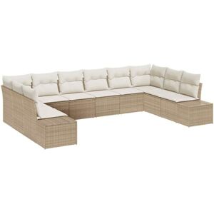 Garden Sofa Set with Cushion 10 pcs Beige Poly rattan Vidaxl Garden Sofa Set with Cushion 10 pcs Beige Poly rattan Vidaxl