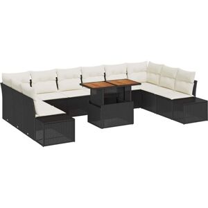 Vidaxl - Garden Sofa Set Manual 11 pcs Black, Cream 100 x 55 x 73 cm Vidaxl - Garden Sofa Set Manual 11 pcs Black, Cream 100 x 55 x 73 cm