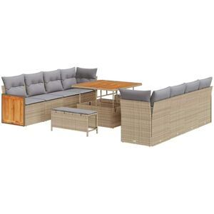Vidaxl - Garden Sofa Set 11 pcs Beige 100 x 100 x 71 cm Poly Rattan Vidaxl - Garden Sofa Set 11 pcs Beige 100 x 100 x 71 cm Poly Rattan