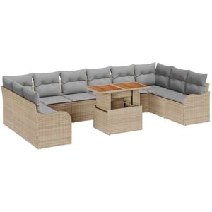 Garden Sofa Set with Cushion Manual 11 pcs Beige and light grey vidaXL Garden Sofa Set with Cushion Manual 11 pcs Beige and light grey vidaXL