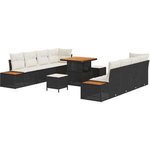 Garden Sofa Set with Cushion 11 pcs Black Poly rattan Vidaxl Garden Sofa Set with Cushion 11 pcs Black Poly rattan Vidaxl