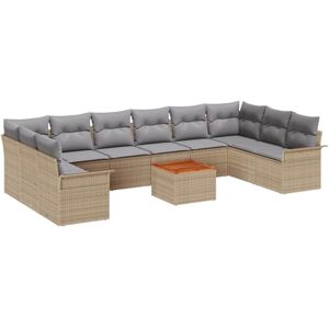 Vidaxl - Garden Sofa Set Manual 11 pcs Beige, Light Grey 55 x 55 x 37 cm Vidaxl - Garden Sofa Set Manual 11 pcs Beige, Light Grey 55 x 55 x 37 cm