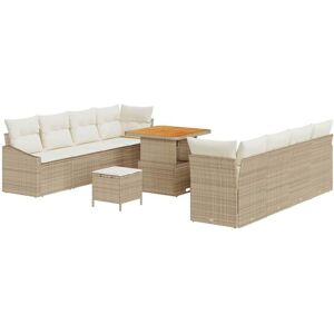 Garden Sofa Set with Pillow 11 pcs Beige, Cream 80 x 80 x 71 cm Vidaxl Garden Sofa Set with Pillow 11 pcs Beige, Cream 80 x 80 x 71 cm Vidaxl
