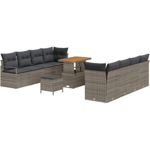 Garden Sofa Set with Cushion 11 pcs Grey Poly rattan Vidaxl Garden Sofa Set with Cushion 11 pcs Grey Poly rattan Vidaxl
