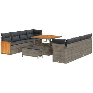 Garden Sofa Set 11 pcs Grey 100 x 100 x 71 cm Poly Rattan Vidaxl Garden Sofa Set 11 pcs Grey 100 x 100 x 71 cm Poly Rattan Vidaxl