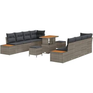 Garden Sofa Set with Cushion 11 pcs Grey Poly rattan Vidaxl Garden Sofa Set with Cushion 11 pcs Grey Poly rattan Vidaxl