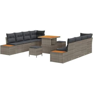 Garden Sofa Set with Cushion 11 pcs Grey Poly rattan Vidaxl Garden Sofa Set with Cushion 11 pcs Grey Poly rattan Vidaxl