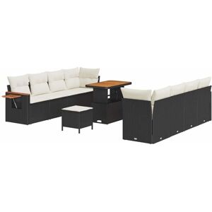 Vidaxl - Garden Sofa Set with Cushion 11 pcs Black Poly rattan Vidaxl - Garden Sofa Set with Cushion 11 pcs Black Poly rattan