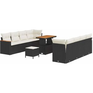 Vidaxl - Garden Sofa Set with Cushion 11 pcs Black Poly rattan Vidaxl - Garden Sofa Set with Cushion 11 pcs Black Poly rattan