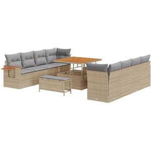 Vidaxl - Garden Sofa Set 11 pcs Beige and light grey 100 x 100 x 71 cm Vidaxl - Garden Sofa Set 11 pcs Beige and light grey 100 x 100 x 71 cm