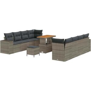Garden Sofa Set with Cushion 11 pcs Grey Poly Rattan vidaXL Garden Sofa Set with Cushion 11 pcs Grey Poly Rattan vidaXL