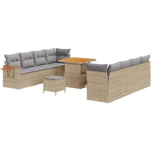 Vidaxl - Garden Sofa Set with Cushion 11 pcs Beige Poly rattan Vidaxl - Garden Sofa Set with Cushion 11 pcs Beige Poly rattan