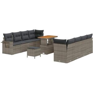 Garden Sofa Set with Storage 11 pcs Grey Poly rattan Vidaxl Garden Sofa Set with Storage 11 pcs Grey Poly rattan Vidaxl