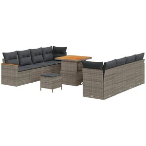 Vidaxl - Garden Sofa Set with Cushion 11 pcs Grey Poly rattan Vidaxl - Garden Sofa Set with Cushion 11 pcs Grey Poly rattan
