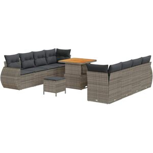 Garden Sofa Set with Storage 11 pcs Grey Poly rattan Vidaxl Garden Sofa Set with Storage 11 pcs Grey Poly rattan Vidaxl