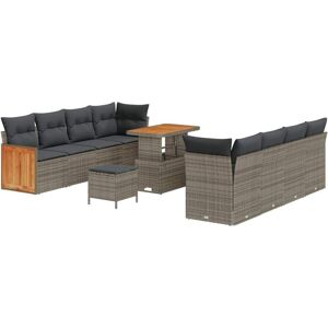Garden Sofa Set 11 pcs Grey 90 x 55 x 71 cm Poly Rattan Vidaxl Garden Sofa Set 11 pcs Grey 90 x 55 x 71 cm Poly Rattan Vidaxl