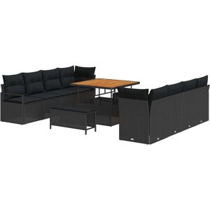 Vidaxl - Garden Sofa Set with Cushion Black 100 x 100 x 71 cm Vidaxl - Garden Sofa Set with Cushion Black 100 x 100 x 71 cm
