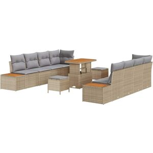 Garden Sofa Set with Cushion 11 pcs Beige Poly rattan Vidaxl Garden Sofa Set with Cushion 11 pcs Beige Poly rattan Vidaxl