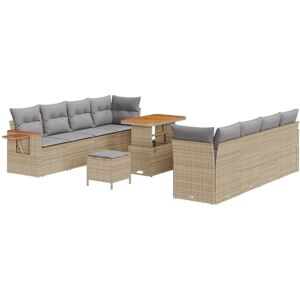 Vidaxl - Garden Sofa Set 11 pcs Beige and light grey 90 x 55 x 71 cm Vidaxl - Garden Sofa Set 11 pcs Beige and light grey 90 x 55 x 71 cm
