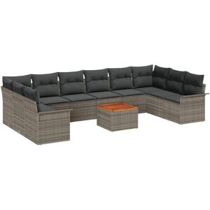 Vidaxl - Garden Sofa Set with Cushion Manual 11 pcs Grey 55 x 55 x 37 cm Vidaxl - Garden Sofa Set with Cushion Manual 11 pcs Grey 55 x 55 x 37 cm