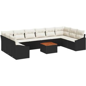 Garden Sofa Set with Cushion 11 pcs Black Poly rattan Vidaxl Garden Sofa Set with Cushion 11 pcs Black Poly rattan Vidaxl