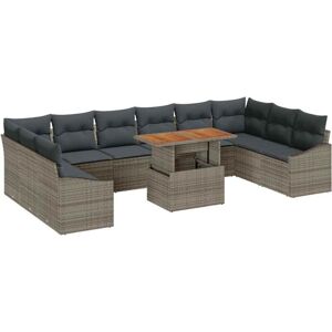 Garden Sofa Set with Storage 11 pcs Grey Poly rattan Vidaxl Garden Sofa Set with Storage 11 pcs Grey Poly rattan Vidaxl