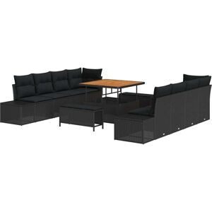 Garden Sofa Set with Cushion 11 pcs Black Poly rattan Vidaxl Garden Sofa Set with Cushion 11 pcs Black Poly rattan Vidaxl
