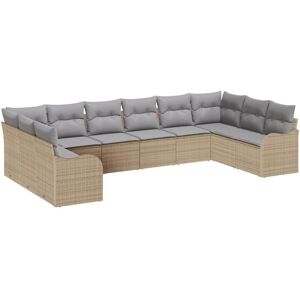 Garden Sofa Set 10 pcs Beige, light grey Poly rattan Vidaxl Garden Sofa Set 10 pcs Beige, light grey Poly rattan Vidaxl