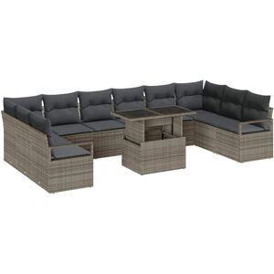 Garden Sofa Set with Storage 11 pcs Grey Poly rattan Vidaxl Garden Sofa Set with Storage 11 pcs Grey Poly rattan Vidaxl