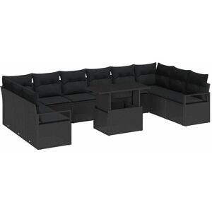 Garden Sofa Set with Storage 11 pcs Black Poly rattan Vidaxl Garden Sofa Set with Storage 11 pcs Black Poly rattan Vidaxl