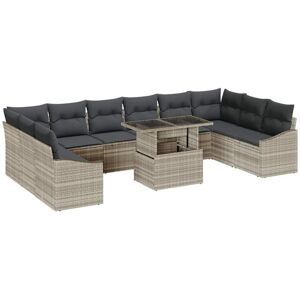 Garden Sofa Set with Cushion 11 pcs Light grey 100 x 55 x 73 cm Vidaxl Garden Sofa Set with Cushion 11 pcs Light grey 100 x 55 x 73 cm Vidaxl
